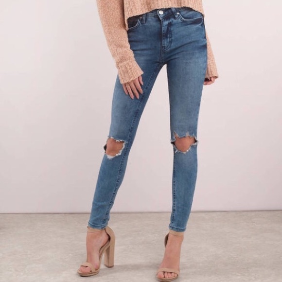 free people high rise busted skinny